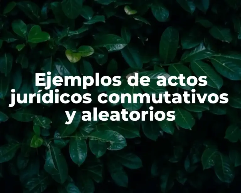 Ejemplos de actos jurídicos conmutativos y aleatorios
