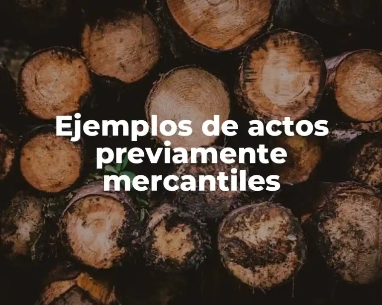 Ejemplos de actos previamente mercantiles