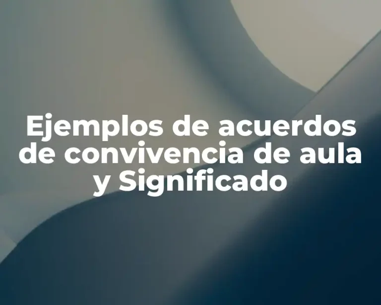 Ejemplos de acuerdos de convivencia de aula y Significado