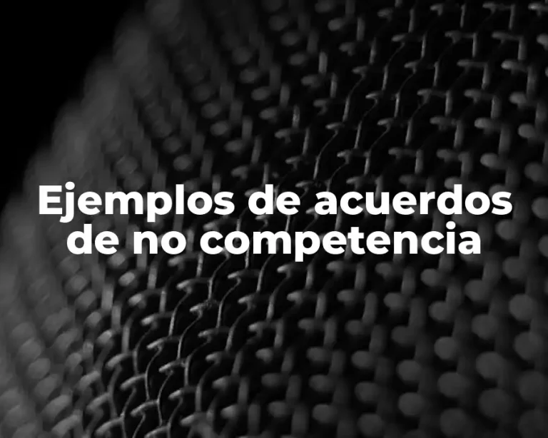 Ejemplos de acuerdos de no competencia