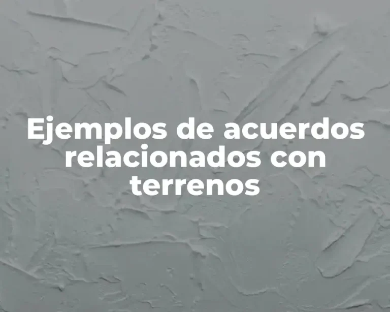 Ejemplos de acuerdos relacionados con terrenos