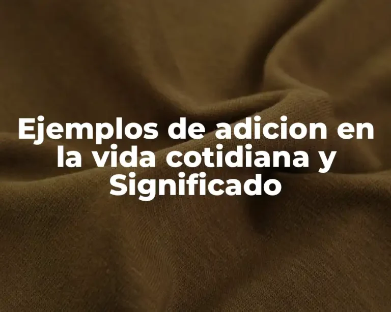 Ejemplos de adicion en la vida cotidiana y Significado