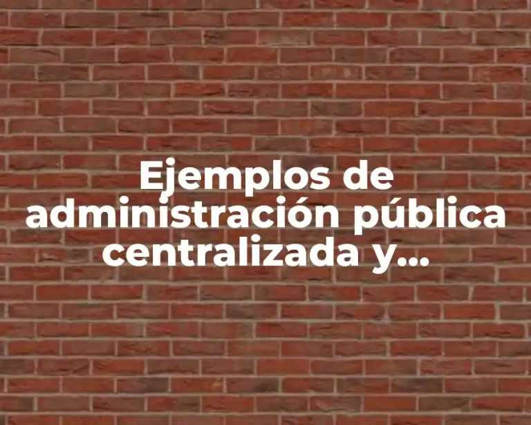 Ejemplos de administración pública centralizada y descentralizada
