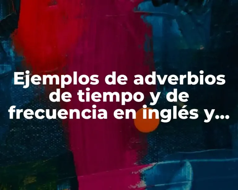 Ejemplos de adverbios de tiempo y de frecuencia en inglés y Significado