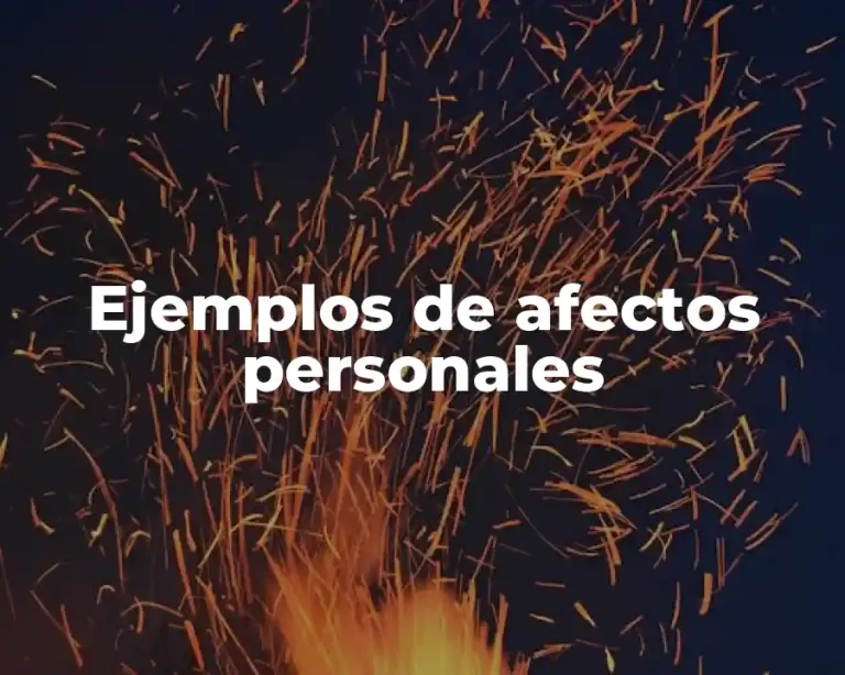 Ejemplos de afectos personales