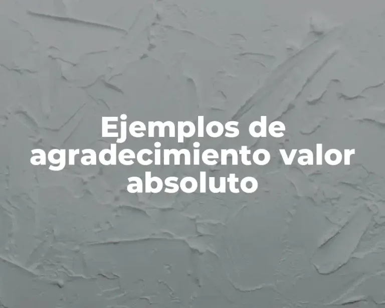 Ejemplos de agradecimiento valor absoluto