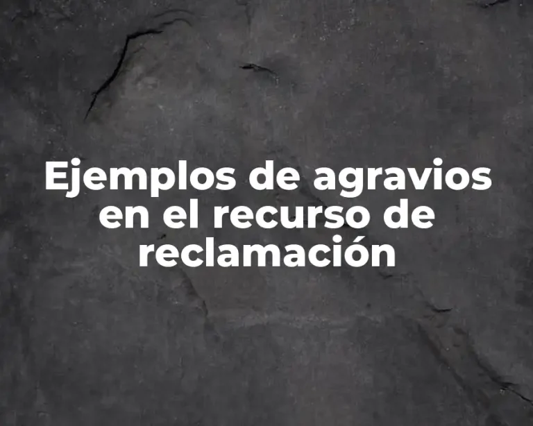 Ejemplos de agravios en el recurso de reclamación