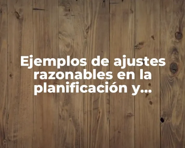 Ejemplos de ajustes razonables en la planificación y Significado
