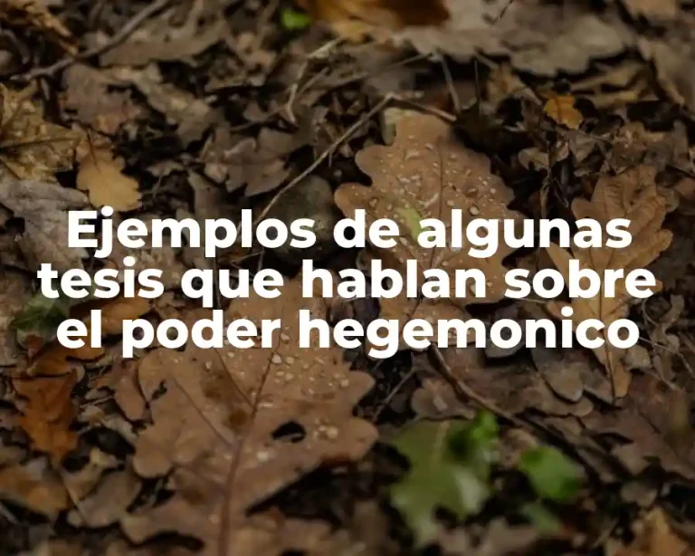 Ejemplos de algunas tesis que hablan sobre el poder hegemonico