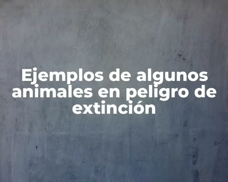 Ejemplos de algunos animales en peligro de extinción