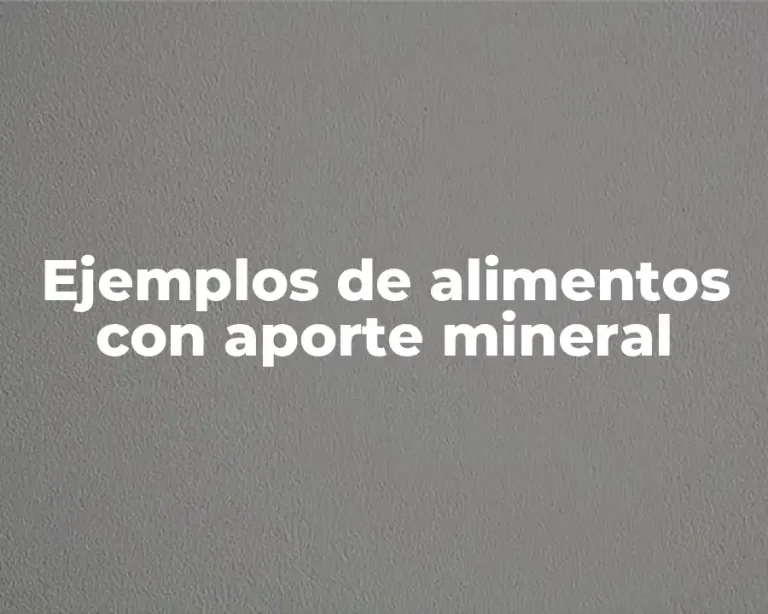 Ejemplos de alimentos con aporte mineral