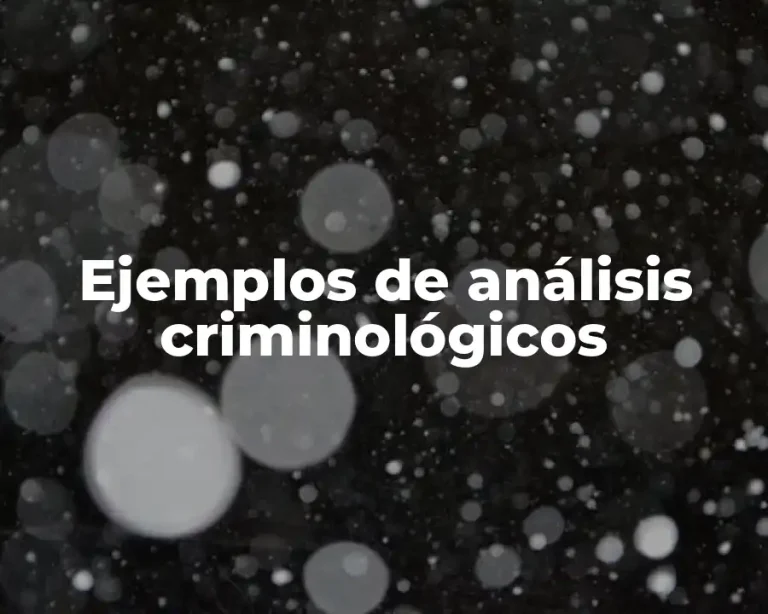Ejemplos de análisis criminológicos