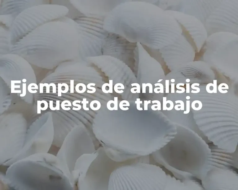 Ejemplos de análisis de puesto de trabajo
