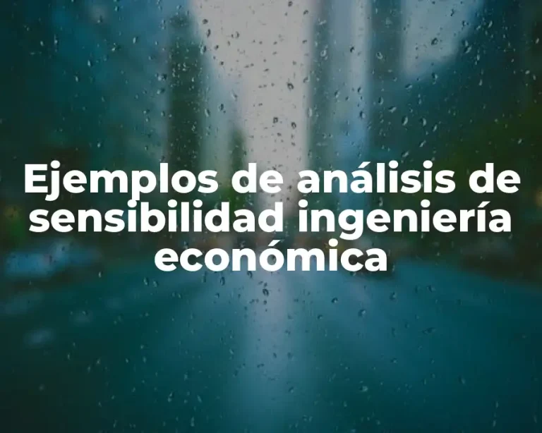 Ejemplos de análisis de sensibilidad ingeniería económica
