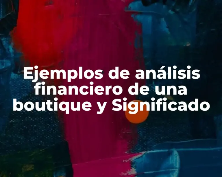 Ejemplos de análisis financiero de una boutique y Significado