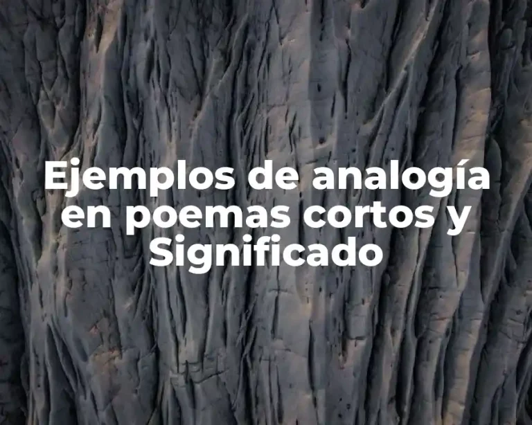 Ejemplos de analogía en poemas cortos y Significado