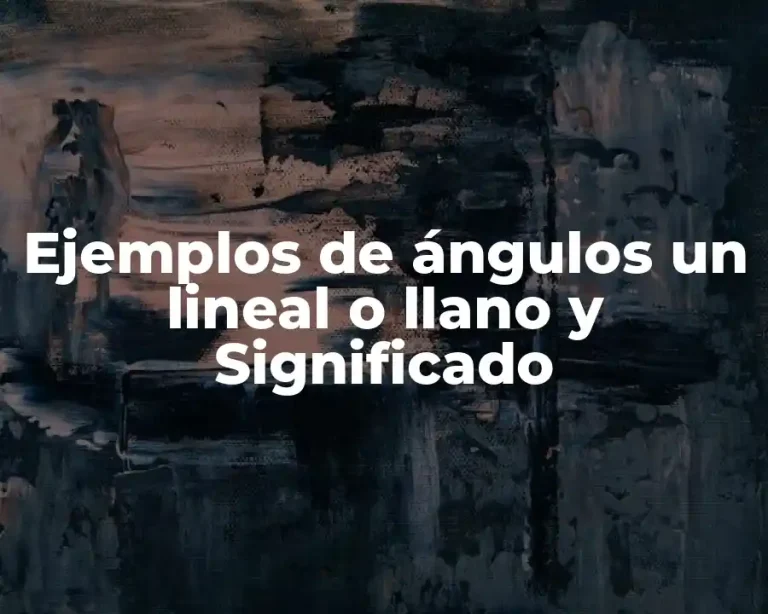 Ejemplos de ángulos un lineal o llano y Significado