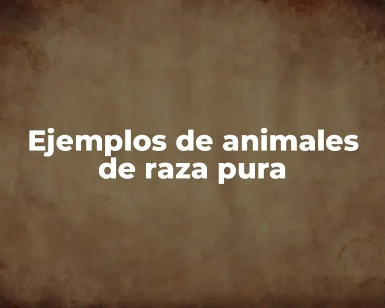Ejemplos de animales de raza pura