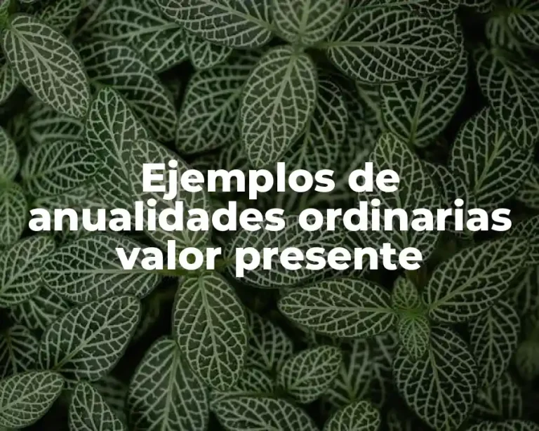 Ejemplos de anualidades ordinarias valor presente