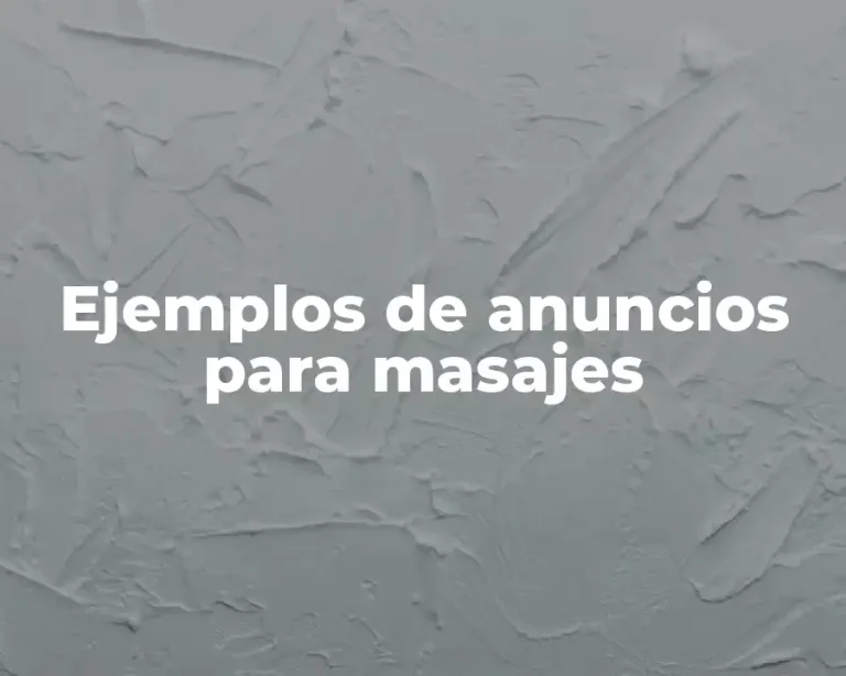 Ejemplos de anuncios para masajes
