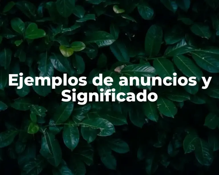 Ejemplos de anuncios y Significado