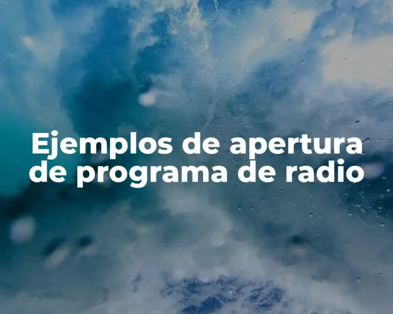 Ejemplos de apertura de programa de radio