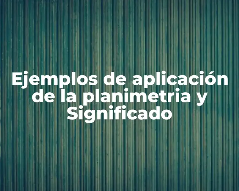 Ejemplos de aplicación de la planimetria y Significado