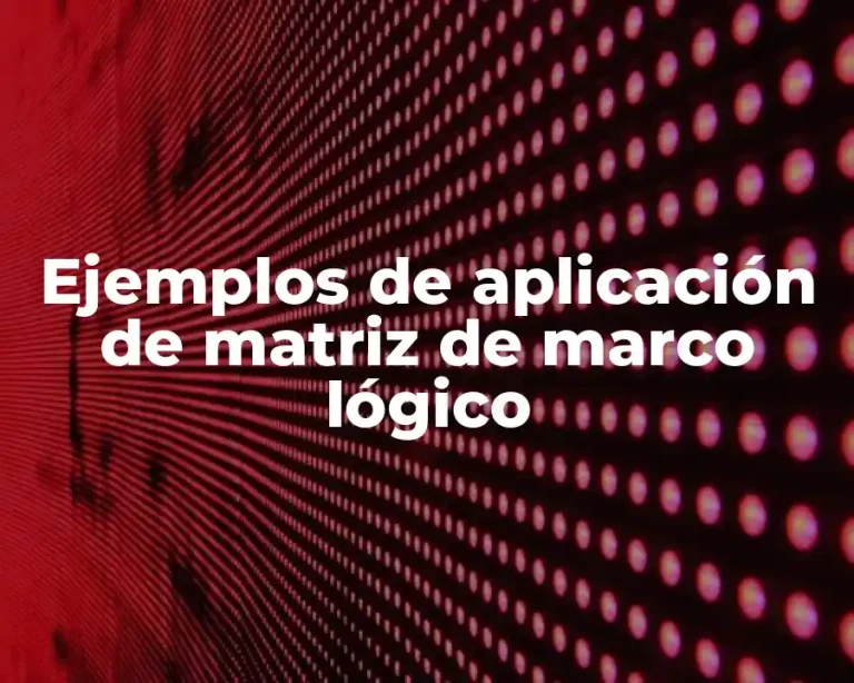Ejemplos de aplicación de matriz de marco lógico