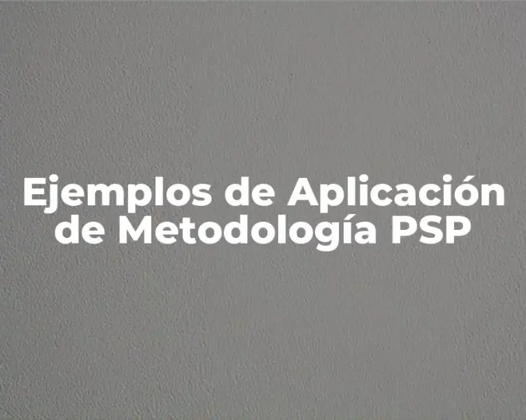 Ejemplos de Aplicación de Metodología PSP