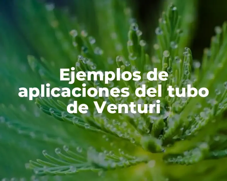 Ejemplos de aplicaciones del tubo de Venturi