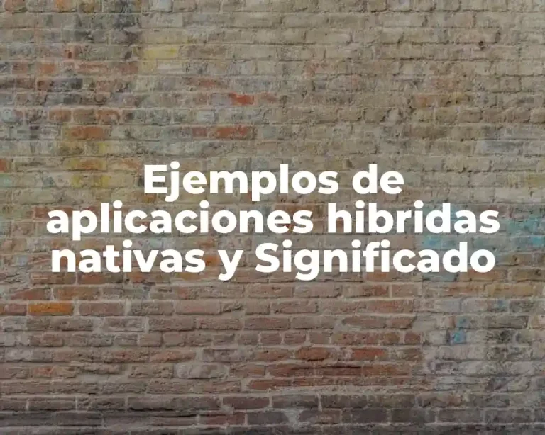 Ejemplos de aplicaciones hibridas nativas y Significado