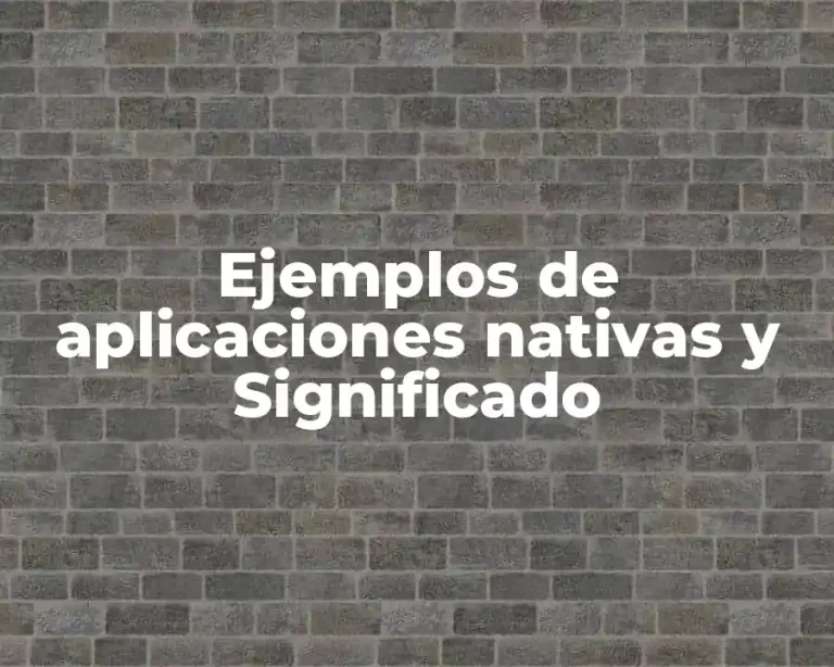 Ejemplos de aplicaciones nativas y Significado