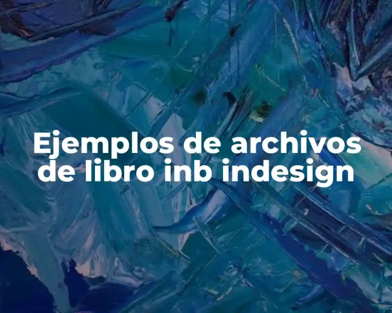 Ejemplos de archivos de libro inb indesign