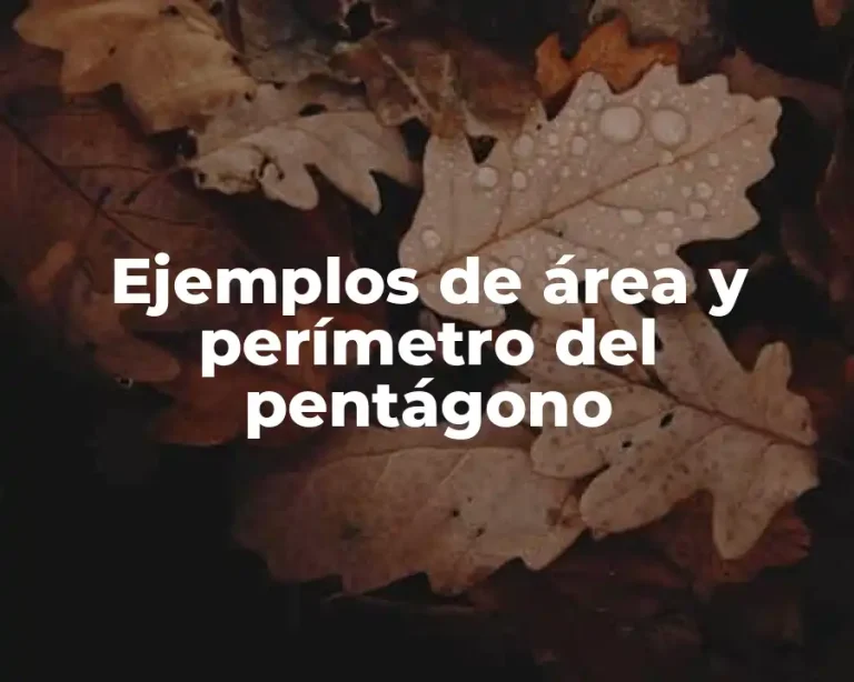 Ejemplos de área y perímetro del pentágono