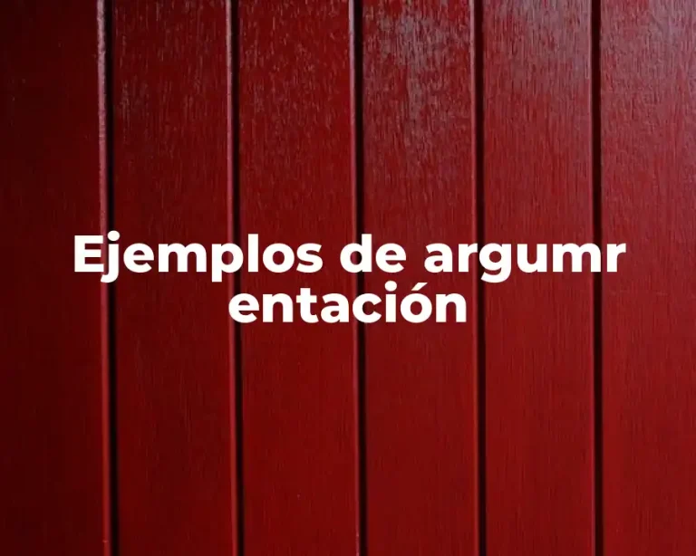 Ejemplos de argumr entación