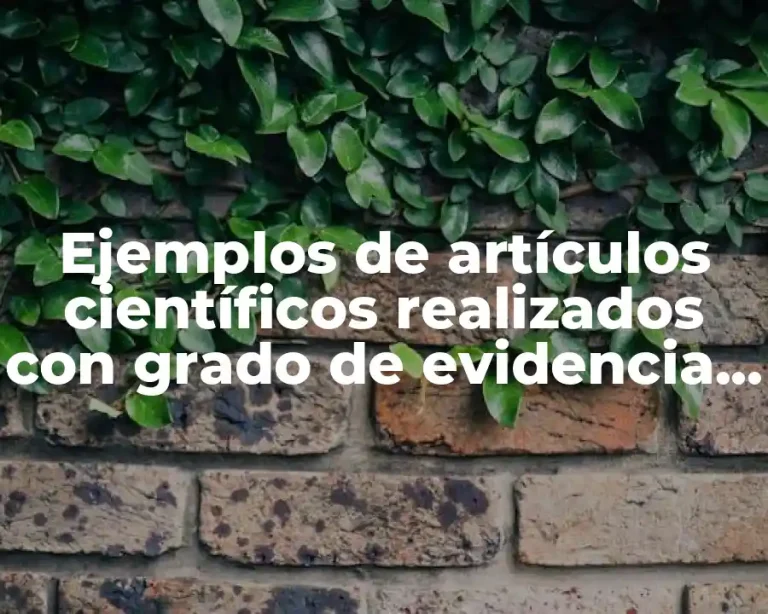 Ejemplos de artículos científicos realizados con grado de evidencia IA