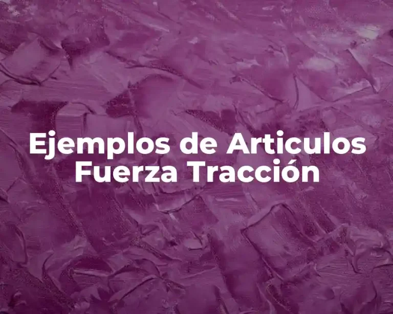 Ejemplos de Articulos Fuerza Tracción