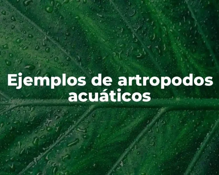 Ejemplos de artropodos acuáticos