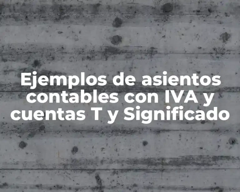 Ejemplos de asientos contables con IVA y cuentas T y Significado
