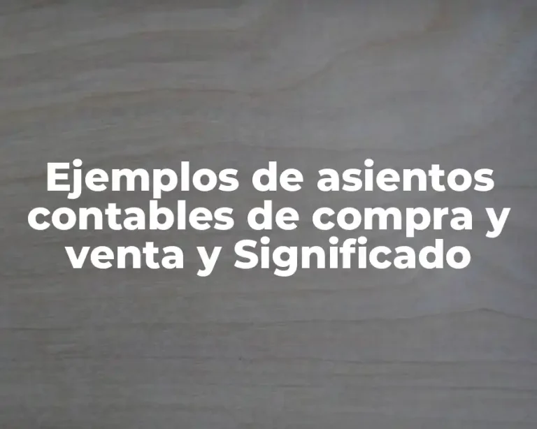 Ejemplos de asientos contables de compra y venta y Significado
