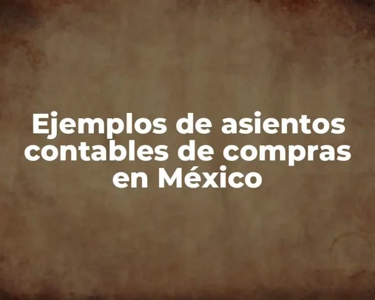 Ejemplos de asientos contables de compras en México