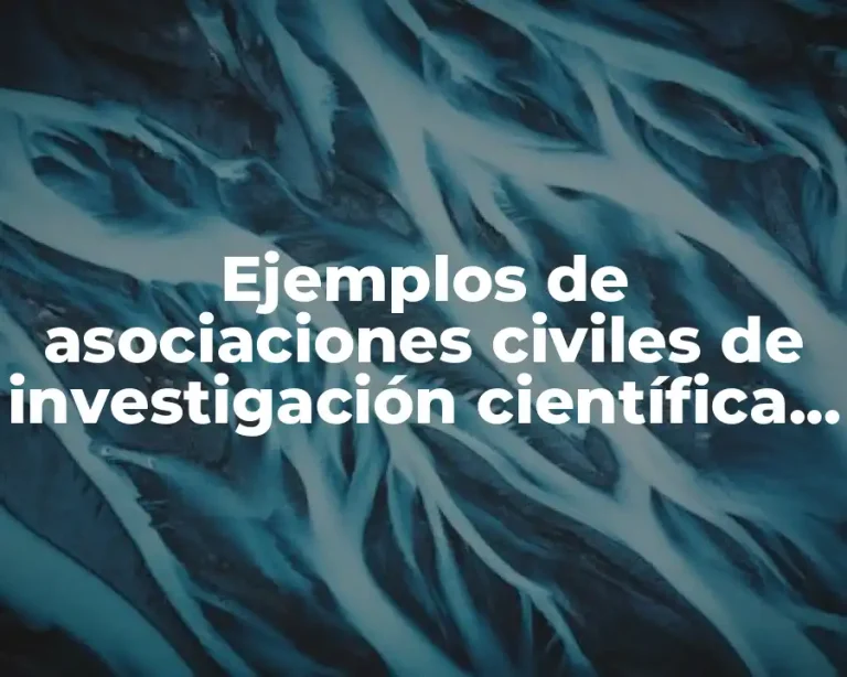 Ejemplos de asociaciones civiles de investigación científica o tecnológica