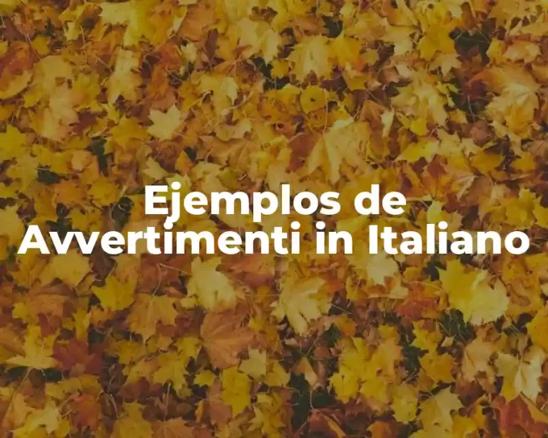 Ejemplos de Avvertimenti in Italiano