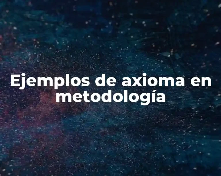 Ejemplos de axioma en metodología