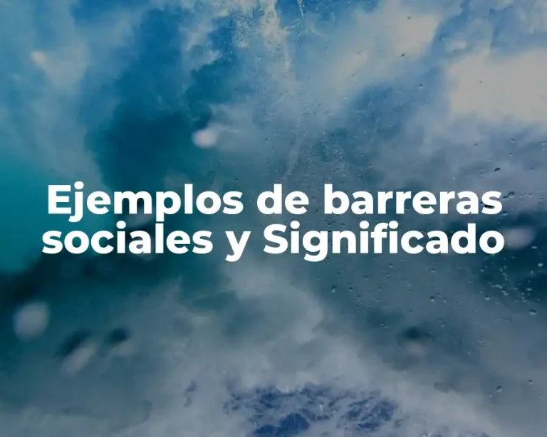 Ejemplos de barreras sociales y Significado
