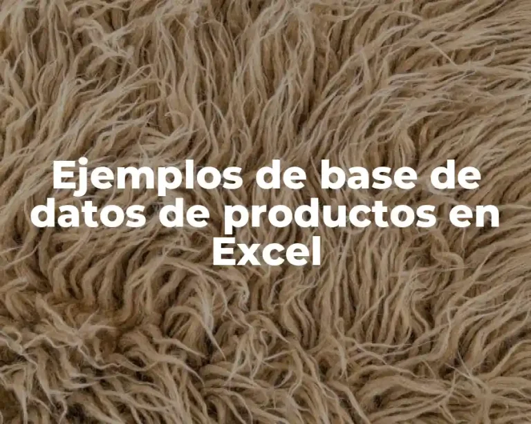 Ejemplos de base de datos de productos en Excel