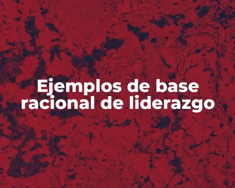 Ejemplos de base racional de liderazgo