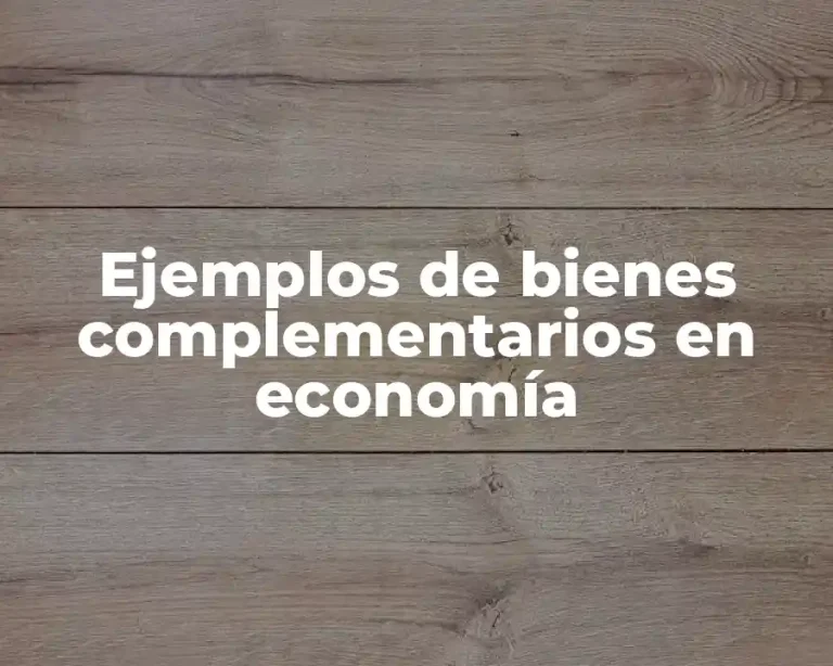 Ejemplos de bienes complementarios en economía