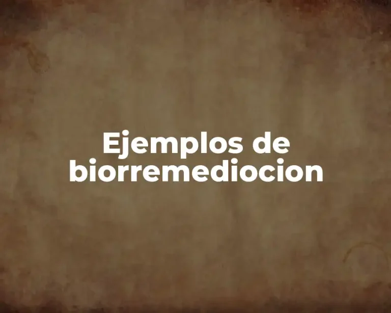 Ejemplos de biorremediocion