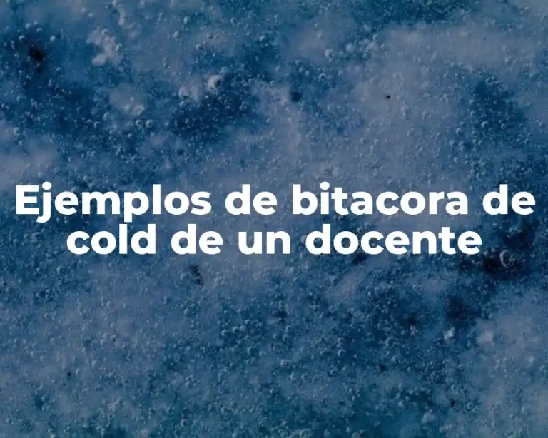 Ejemplos de bitacora de cold de un docente